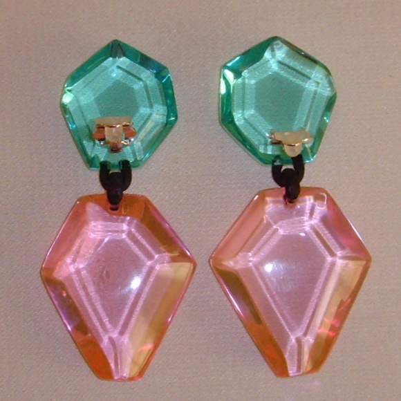 MONIES Gerda Lynggaard Lucite Dangle Earrings - NEW - Picture 8 of 14